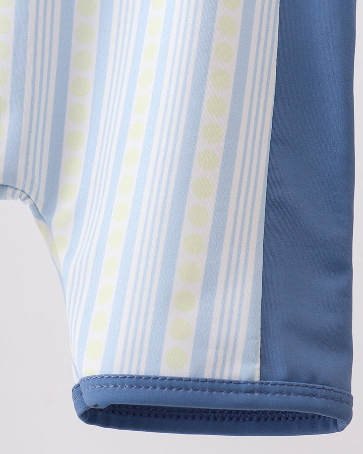 Blue Shark Applique Stripe Swimsuit