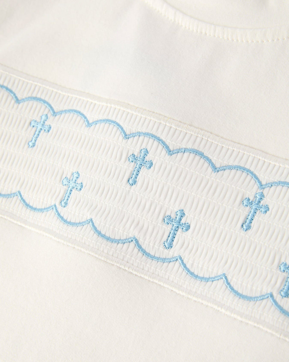 Blue Smocked Bishop Christening Set