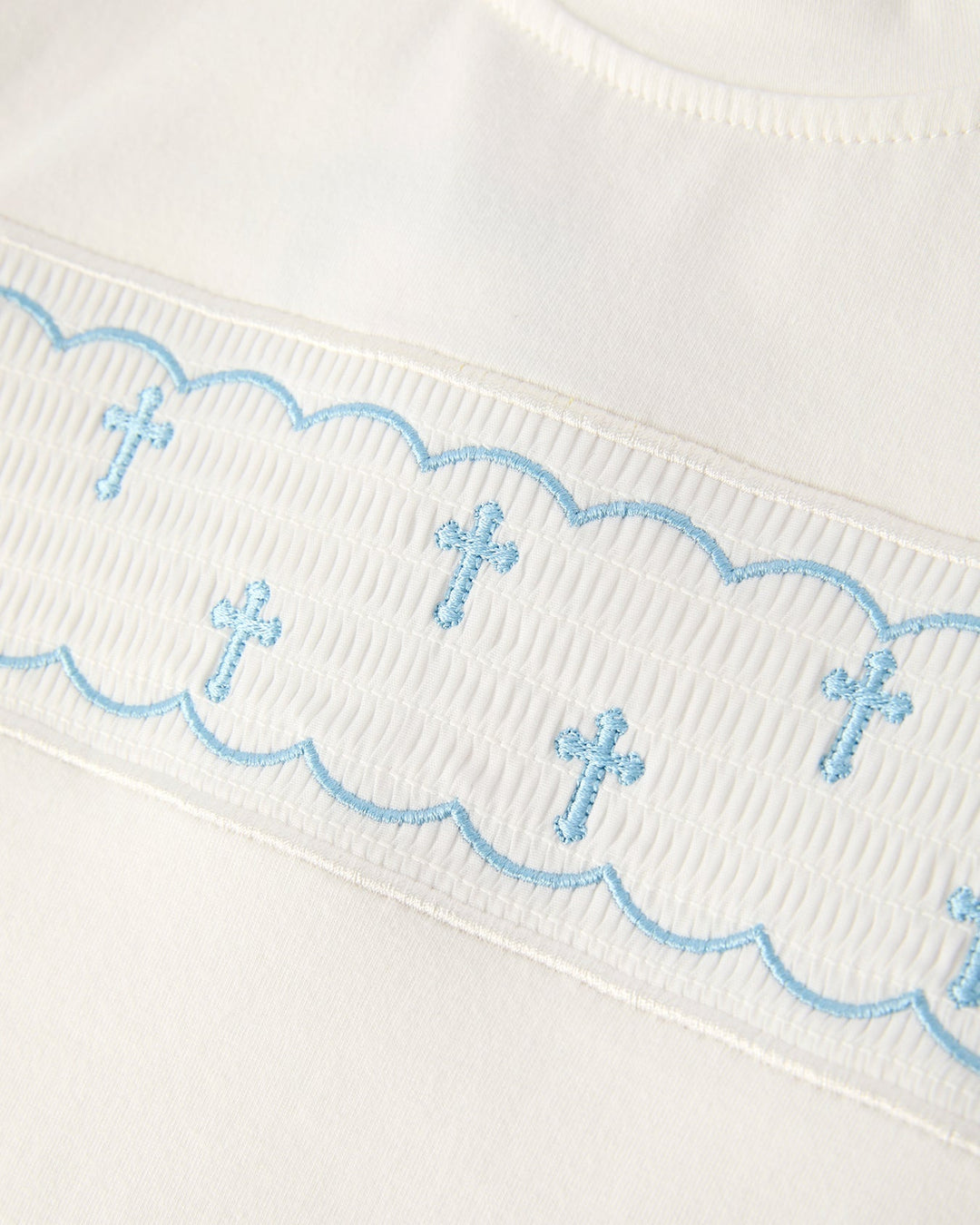Blue Smocked Bishop Christening Set