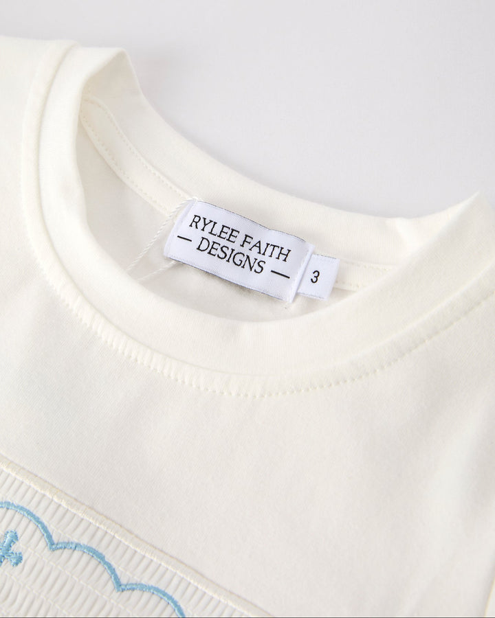 Blue Smocked Bishop Christening Set