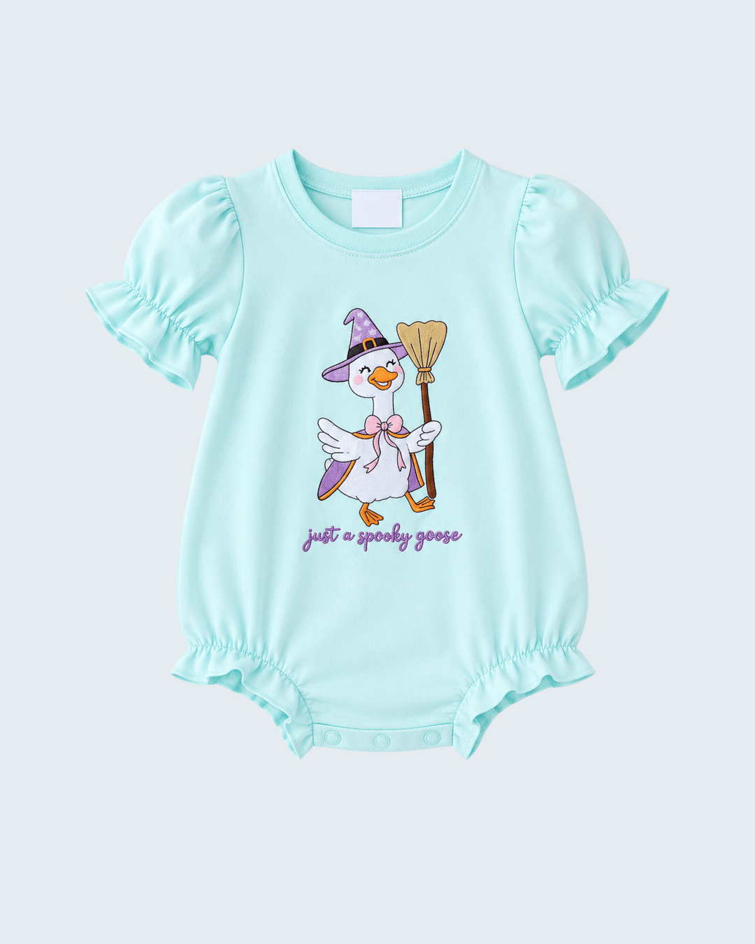 Blue Spooky Goose Embroidered Bubble