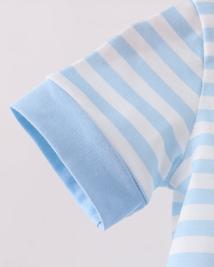 Blue stripe shirt sleeve