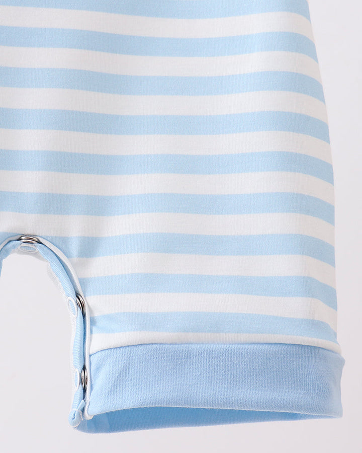 Blue stripe baby romper