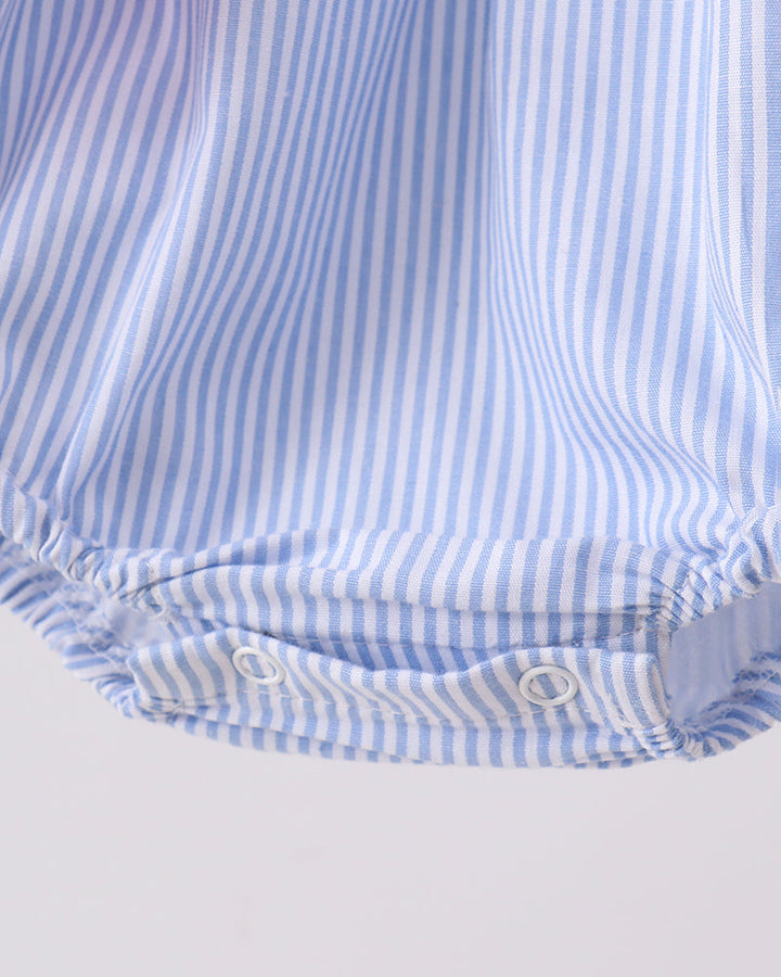 Stripe baby romper with snap buttons