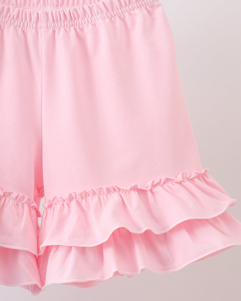Pink ruffle shorts