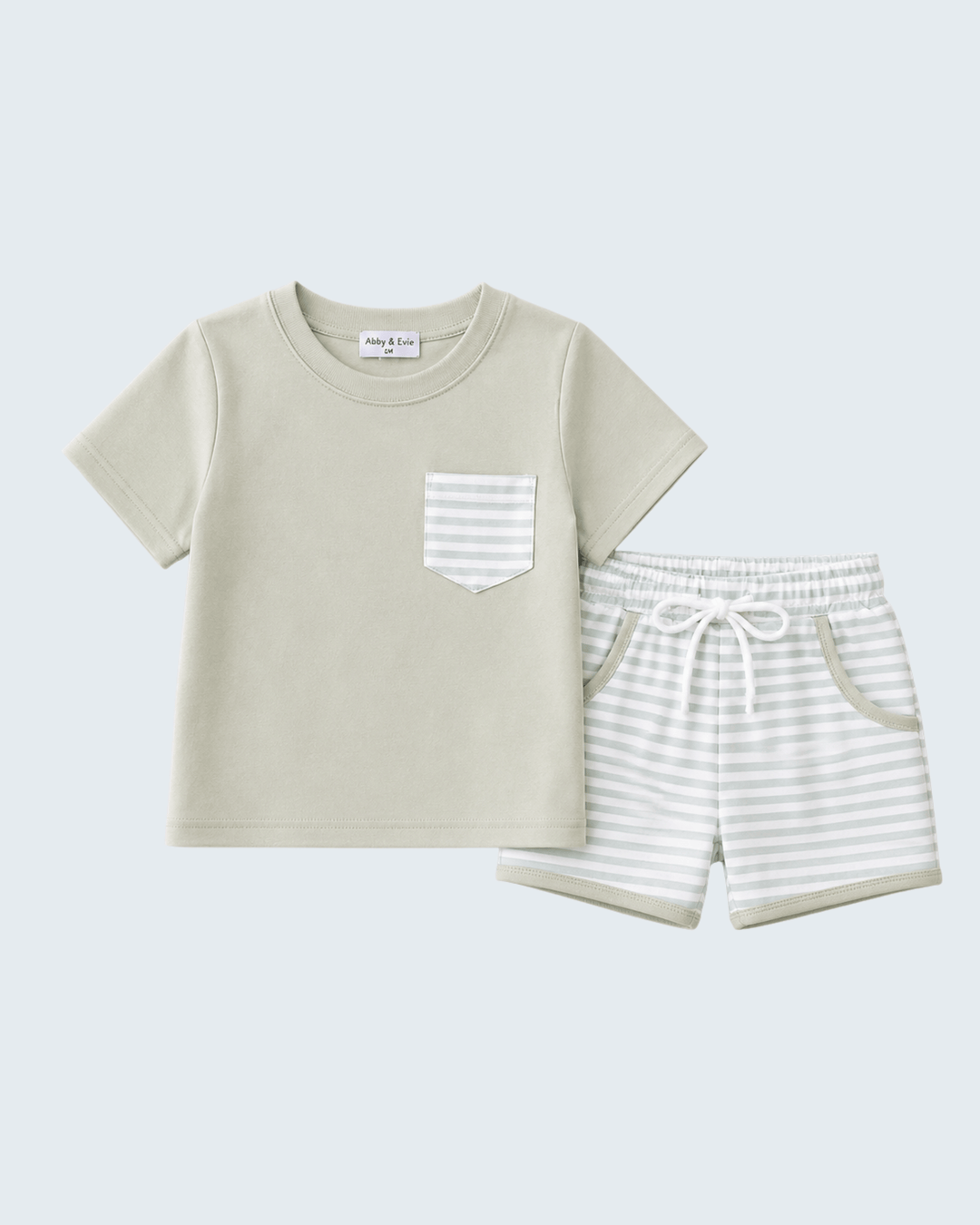 Green striped outfit for boys