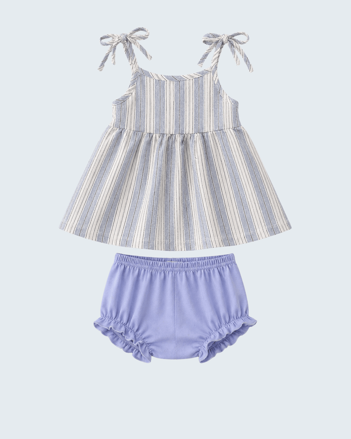 Blue Stripe Stripe Bloomer Set