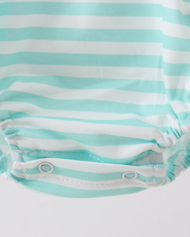 Striped romper with snap closure
