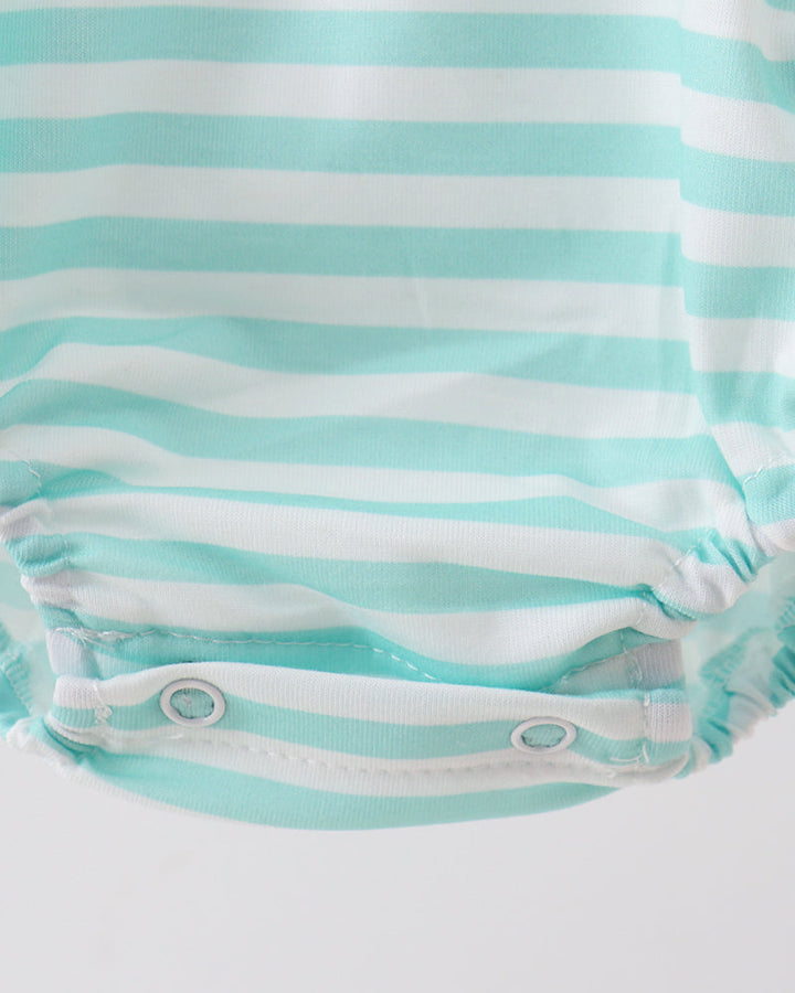 Striped romper with snap closure