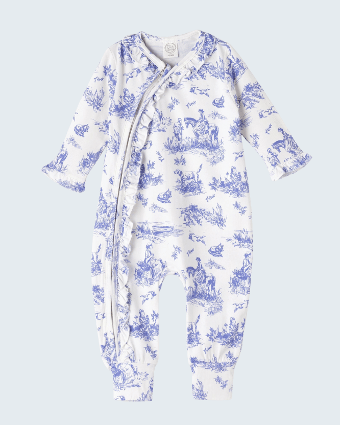 Toile de Jouy Bamboo Zipper Romper