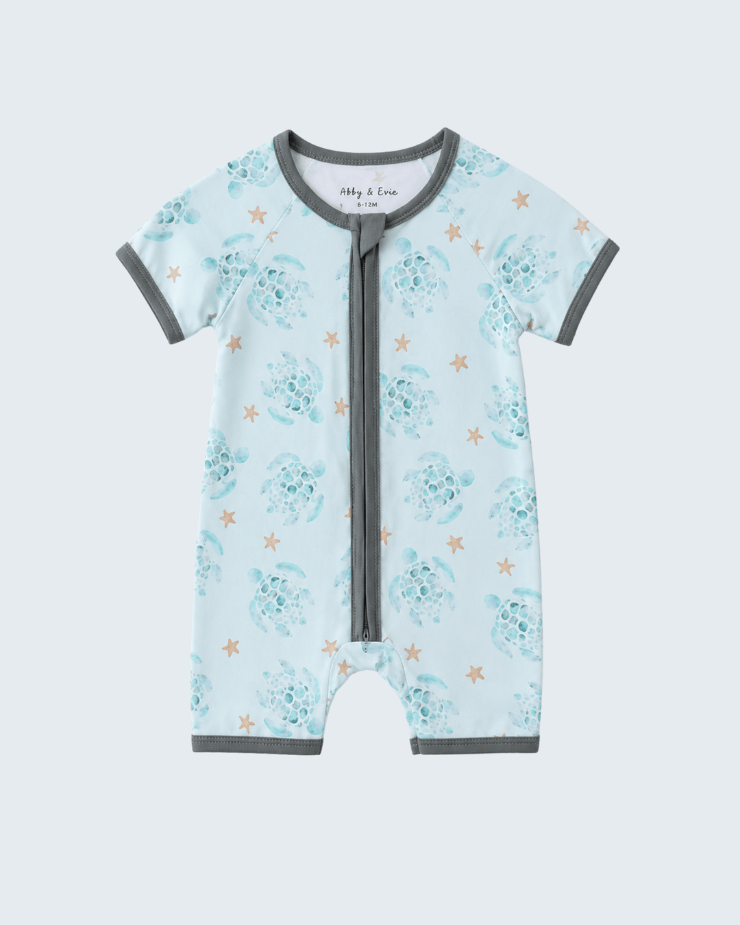 Blue Turtle Bamboo Romper