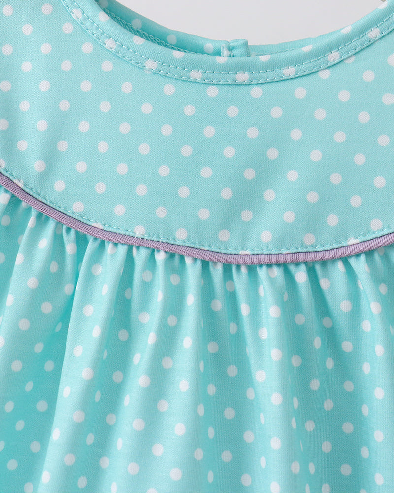 Blue polka dot dress