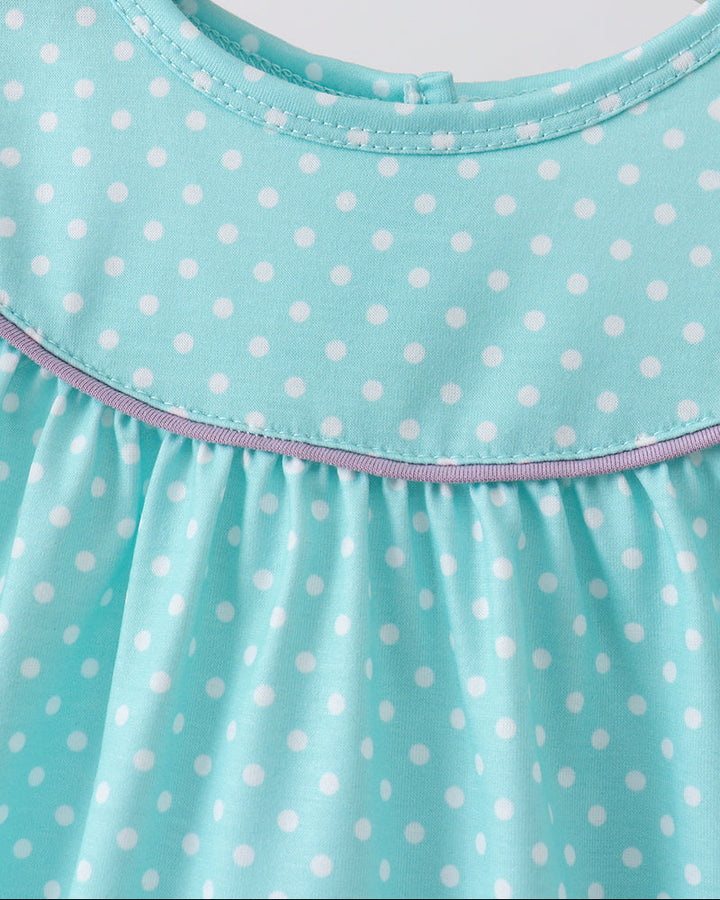Blue polka dot dress