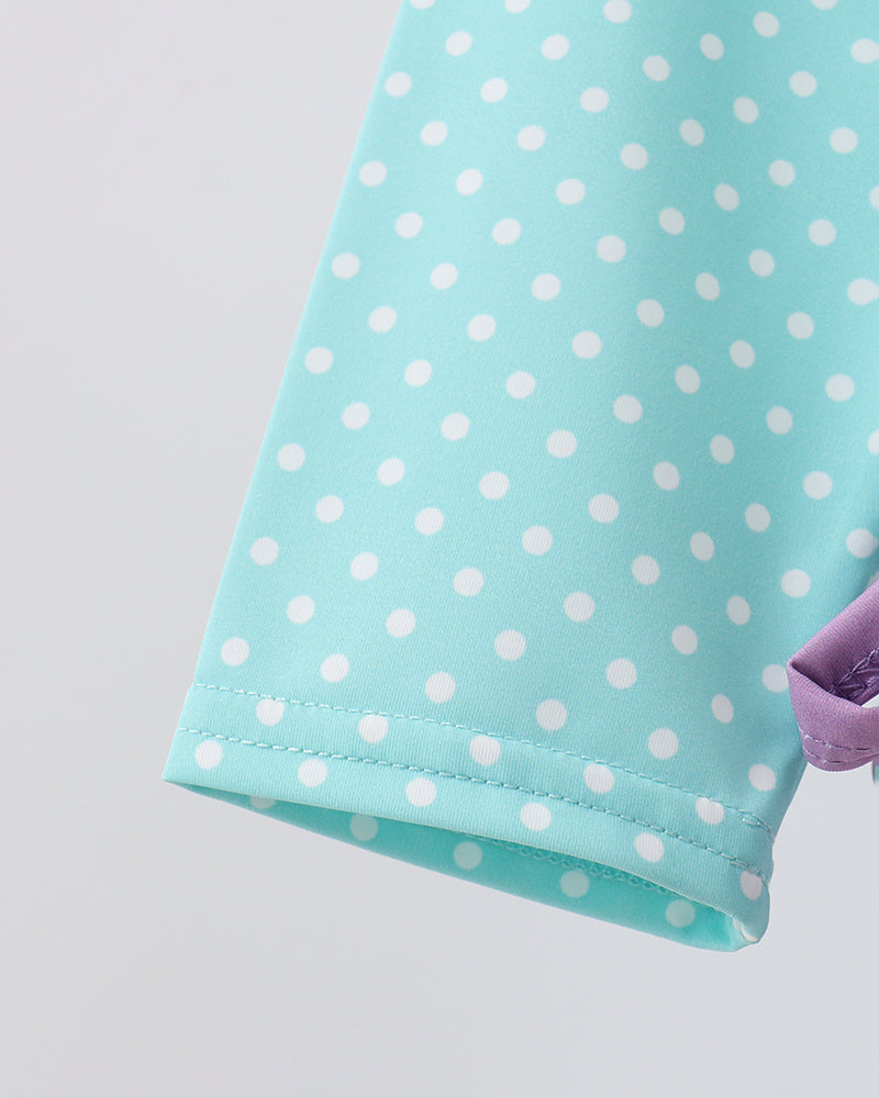 Polka dot rash guard sleeve