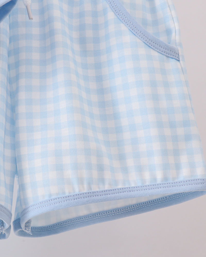 Blue Whale Embroidered Shorts Set