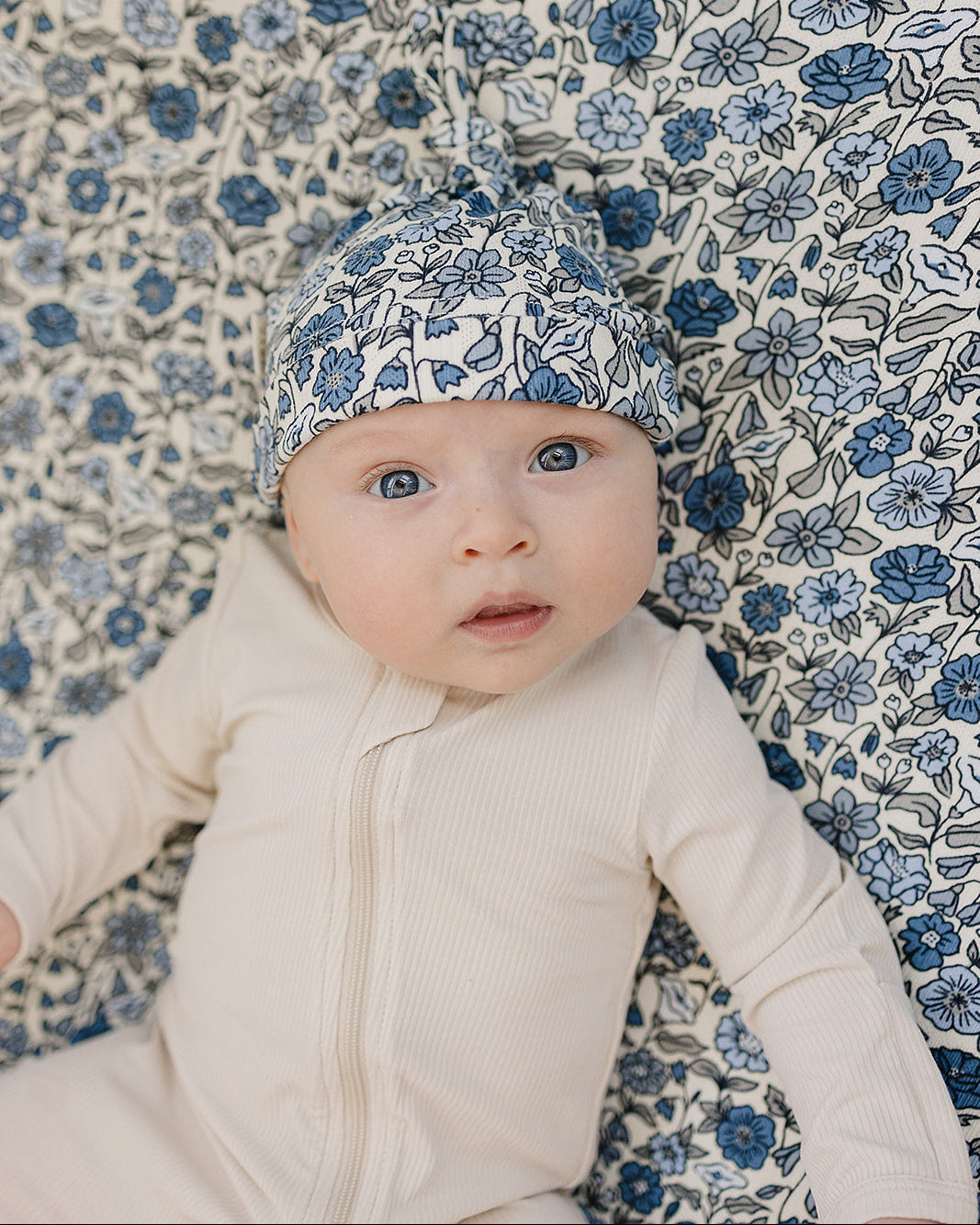 Bluebell Pointelle Bamboo Newborn Knot Hat