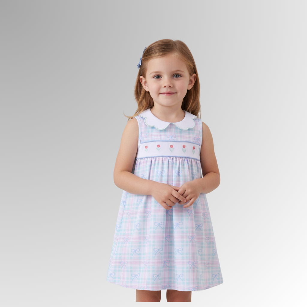 Boutique girls dresses and outfits in soft fabrics for everyday wear at Tots & Trendz
