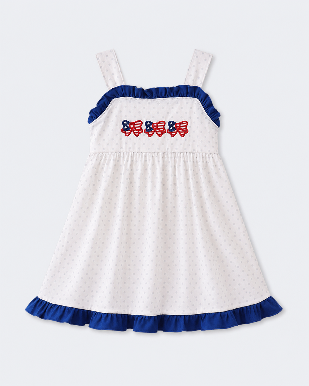 Bow Applique Ruffle Dress