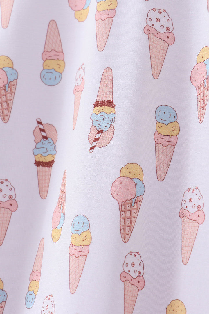Ice Cream Print Bamboo Pajama Set