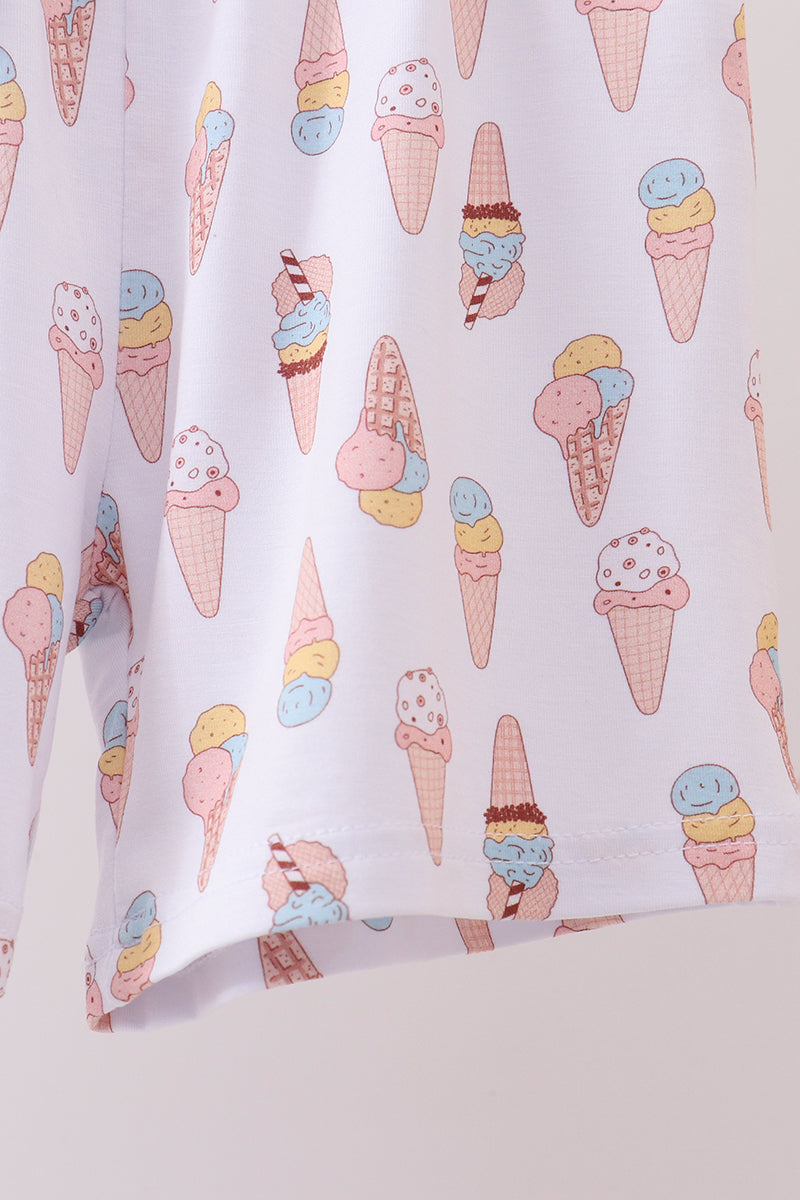 PJ PANTS with ice cream cone pattern on a white background