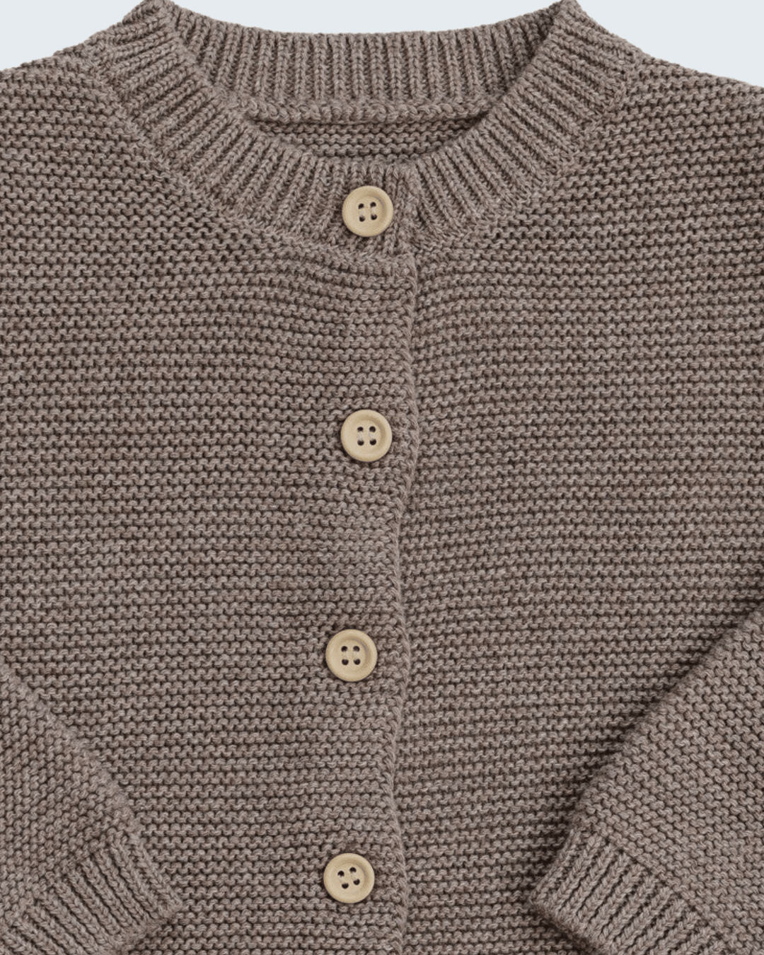 Brown Knit Button Down Cardigan for girls