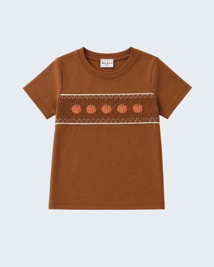 Brown Pumpkin Smocked Boys Top