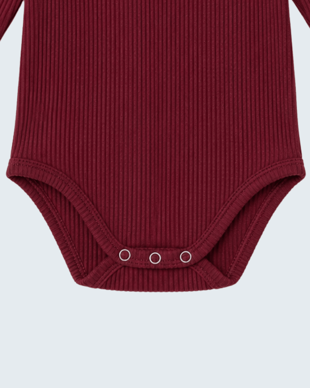 Burgundy Ribbed Ruffle Bodysuit