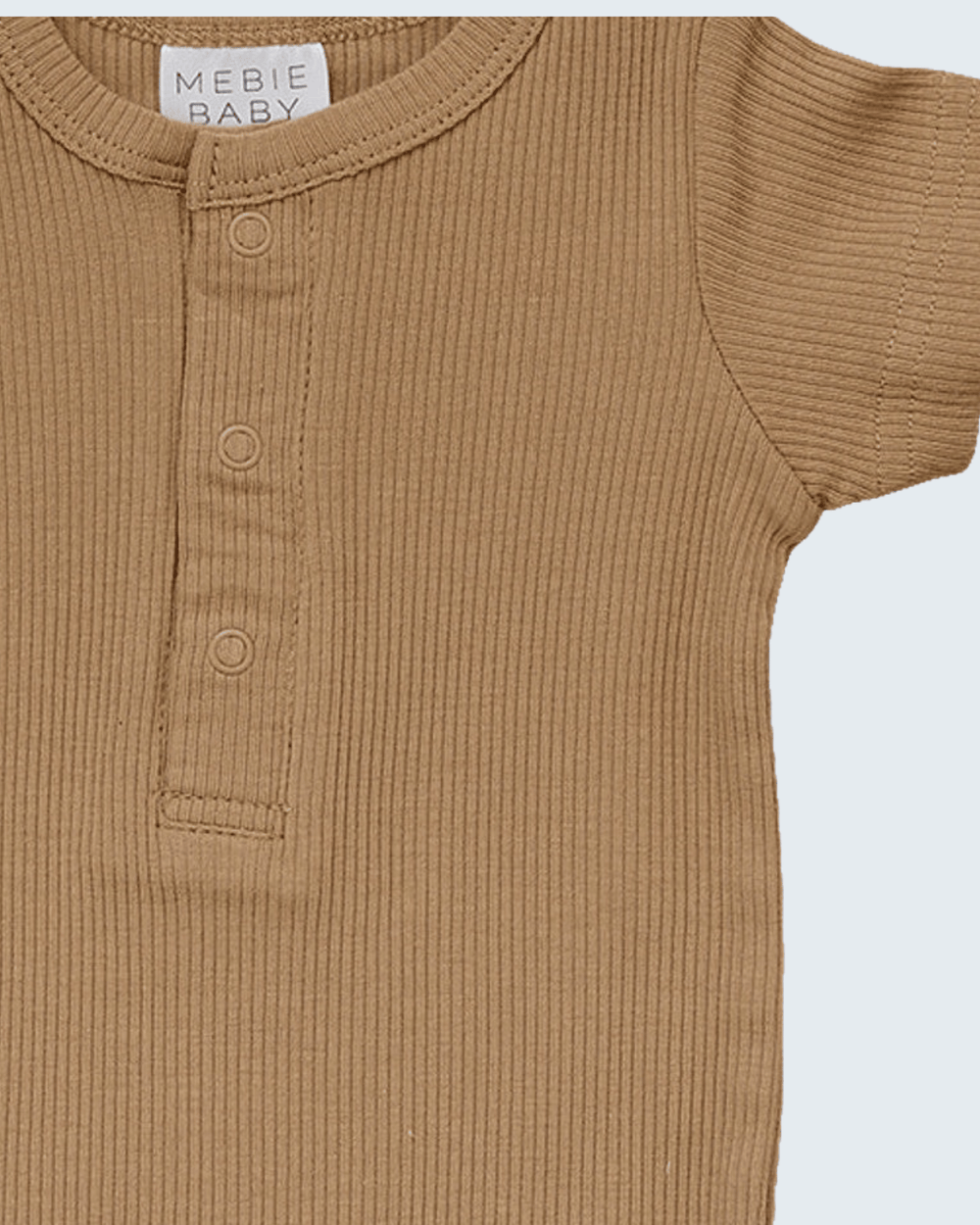 Cafe Organic Cotton Ribbed Snap Bodysuit close up