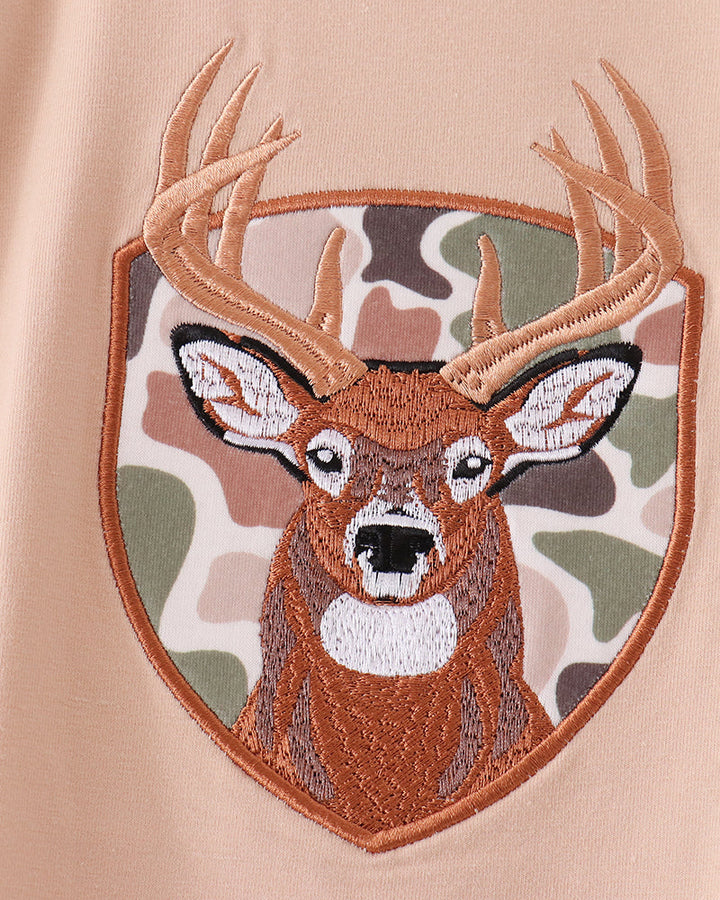 Camo Deer Appliqué Baby Boy Romper