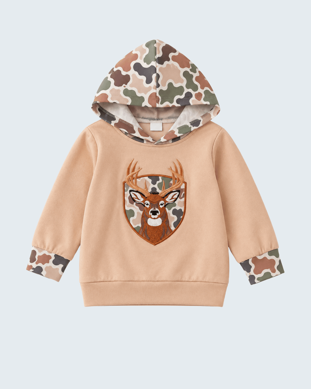 Camo Deer Appliqué Hoodie