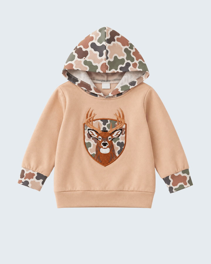 Camo Deer Appliqué Hoodie