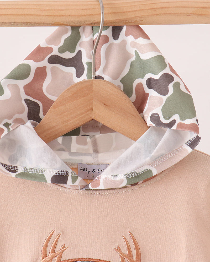 Camo Deer Appliqué Hoodie