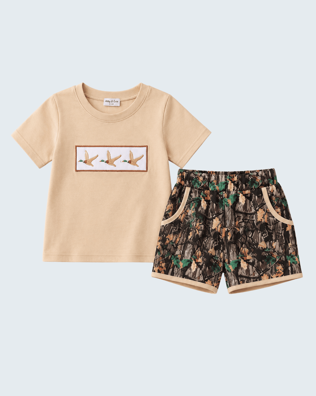 Camo Duck Embroidered Shorts Set