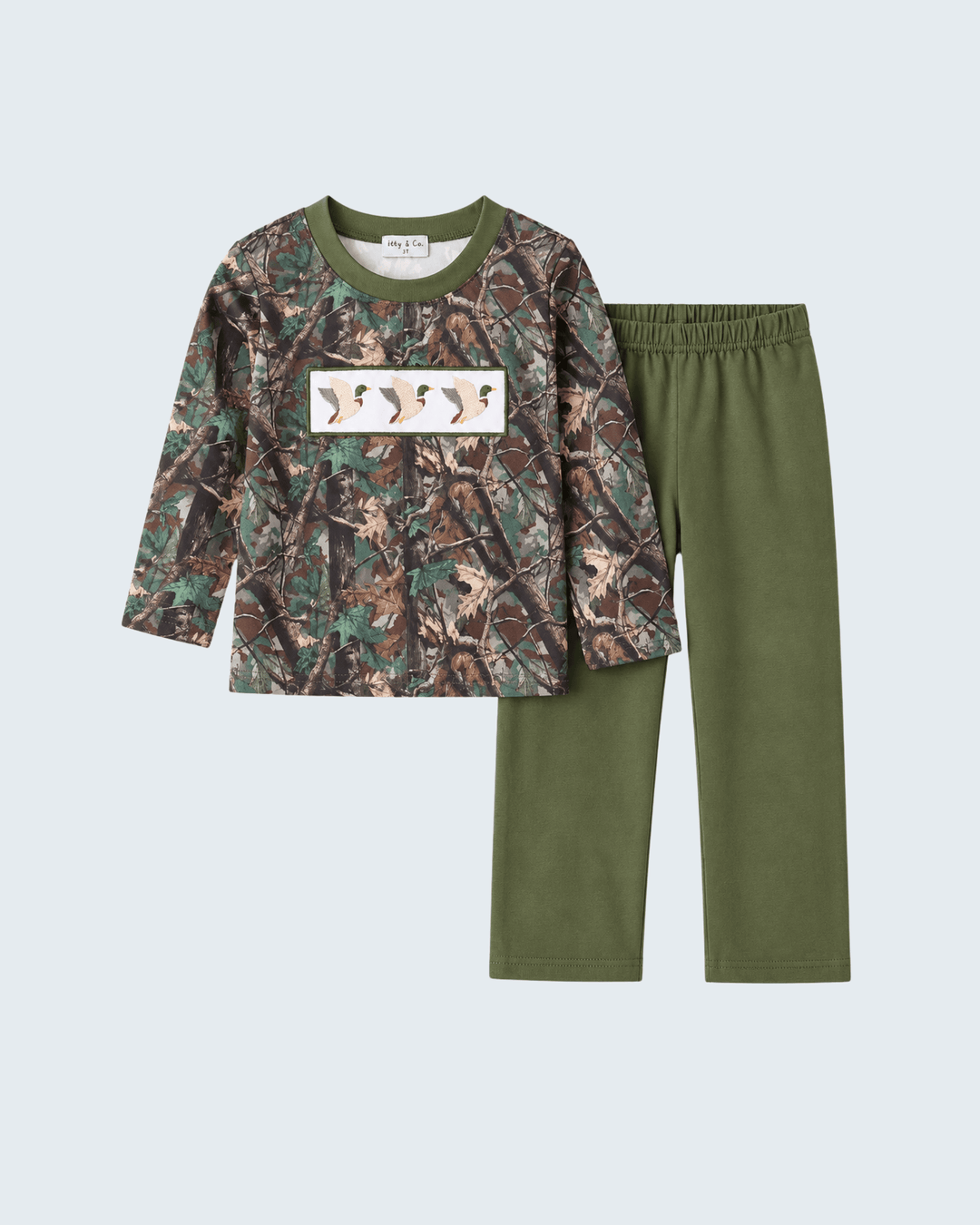 Camouflage Mallard Embroidery Pants Set