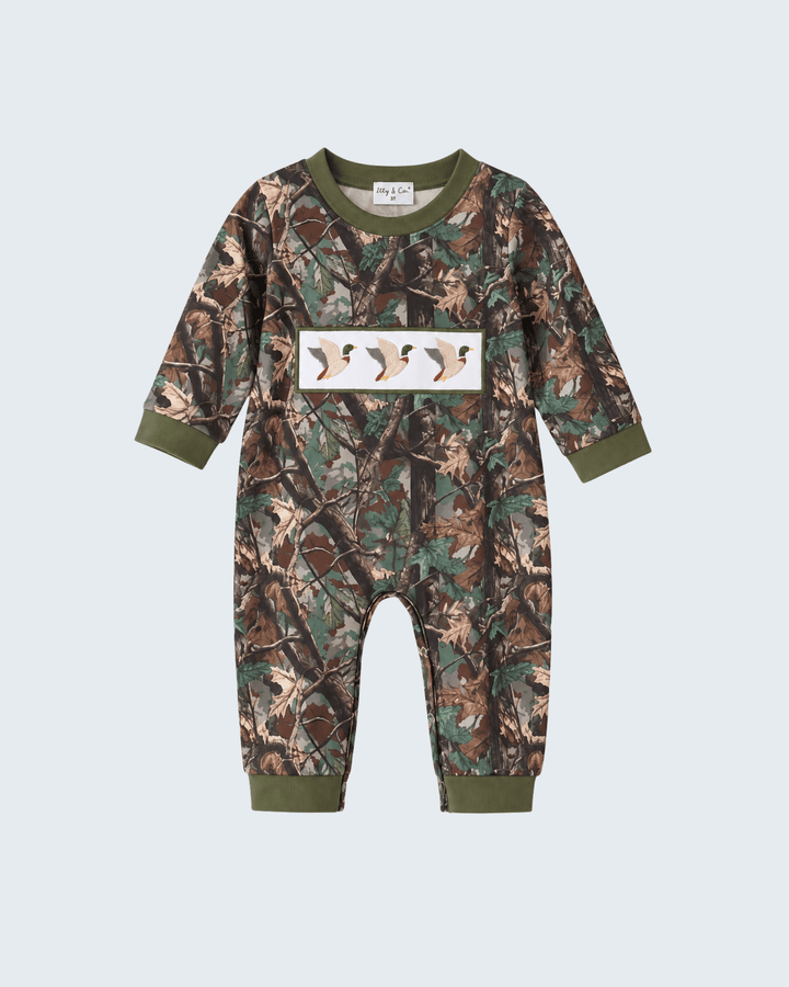 Camouflage Mallard Embroidery Romper