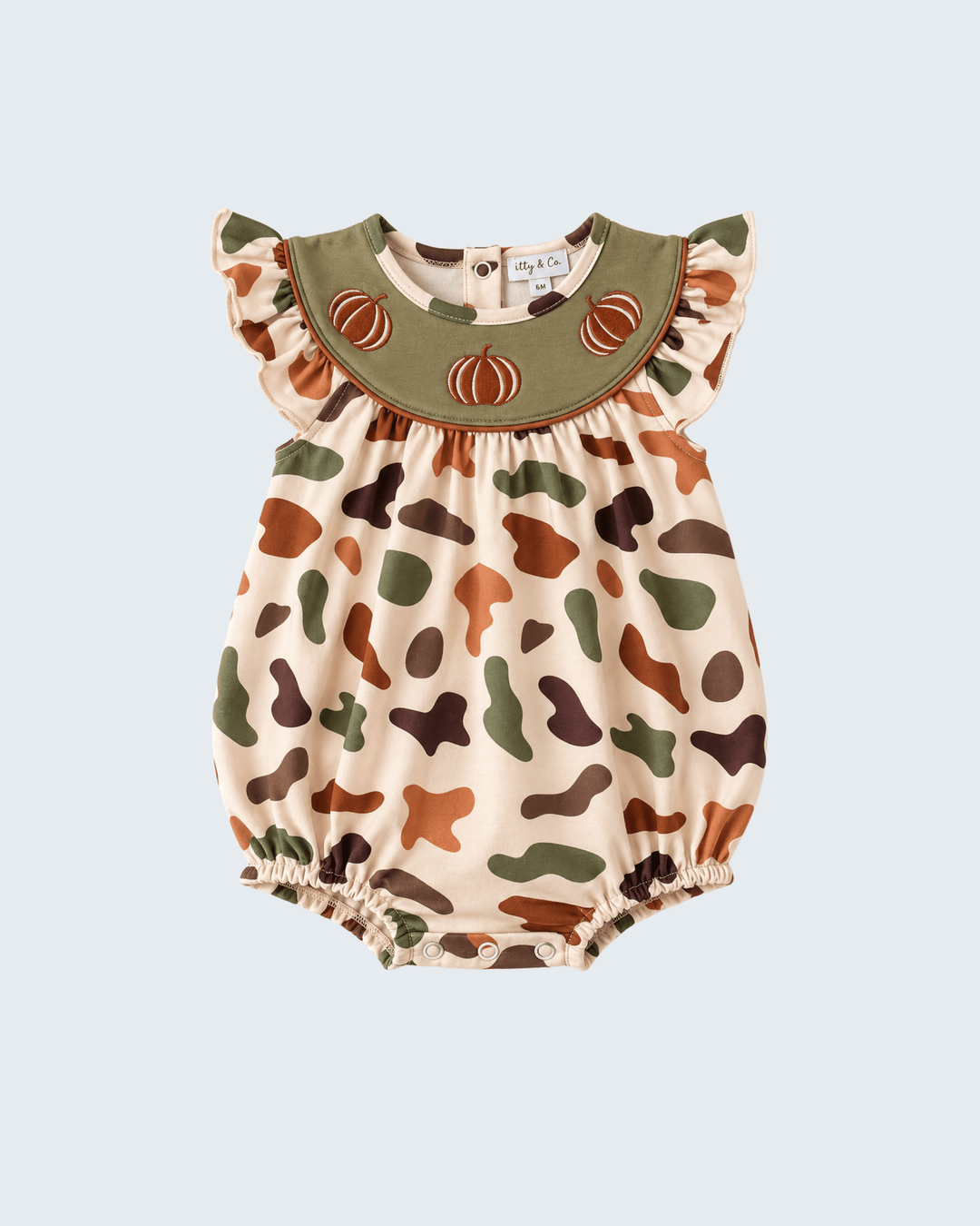 Camouflage Pumpkin Embroidery Ruffle Bubble