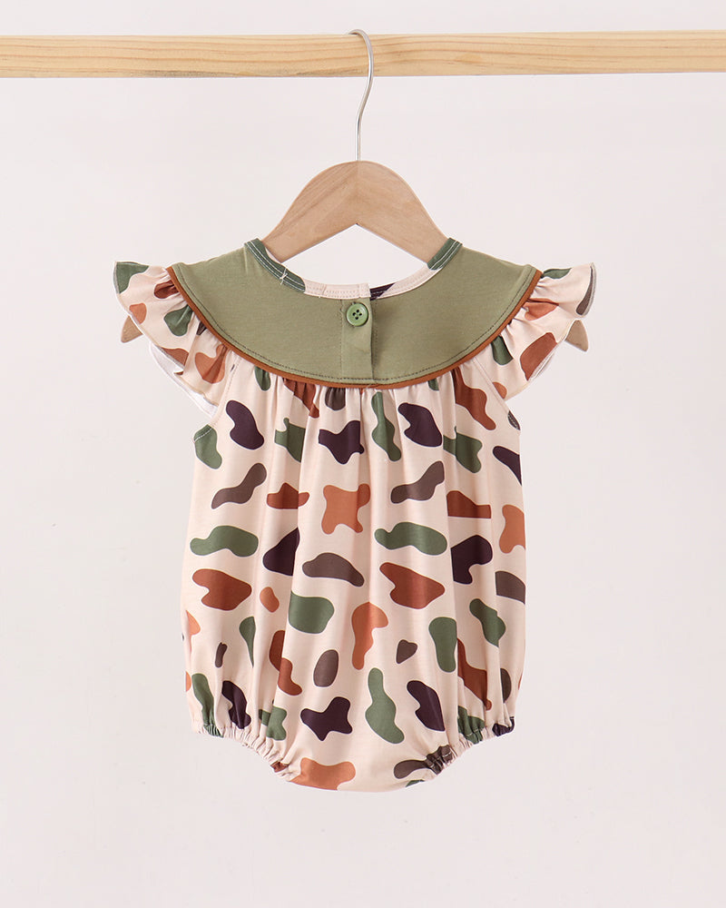 Camouflage Pumpkin Embroidery Ruffle Bubble