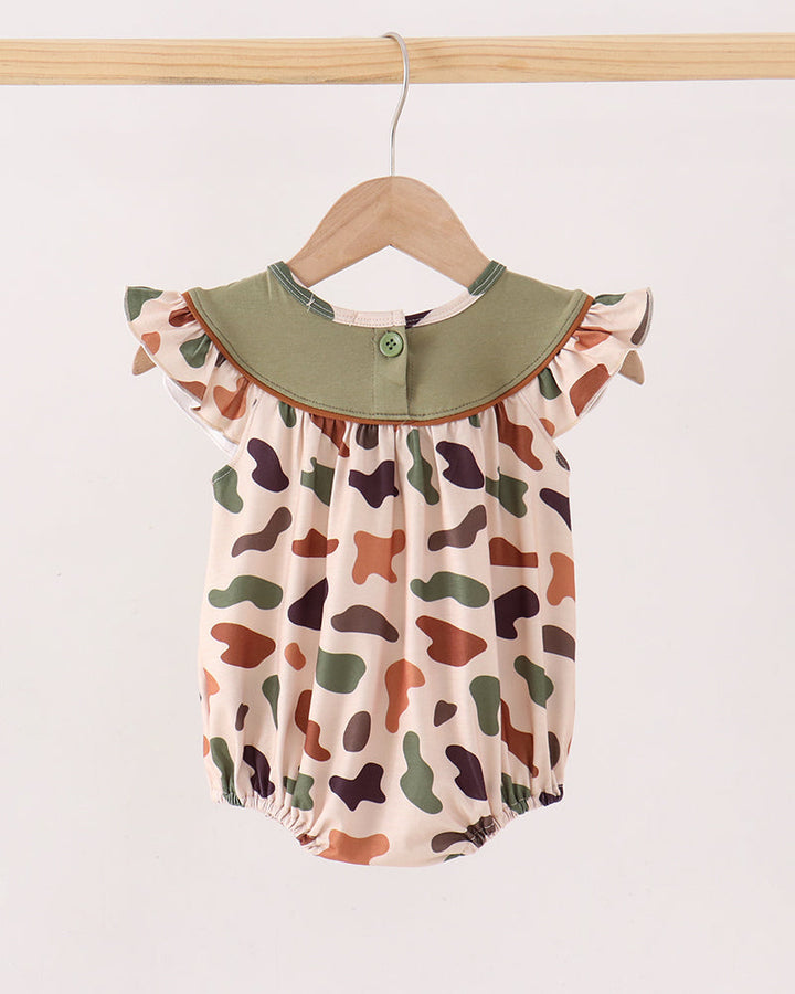 Camouflage Pumpkin Embroidery Ruffle Bubble