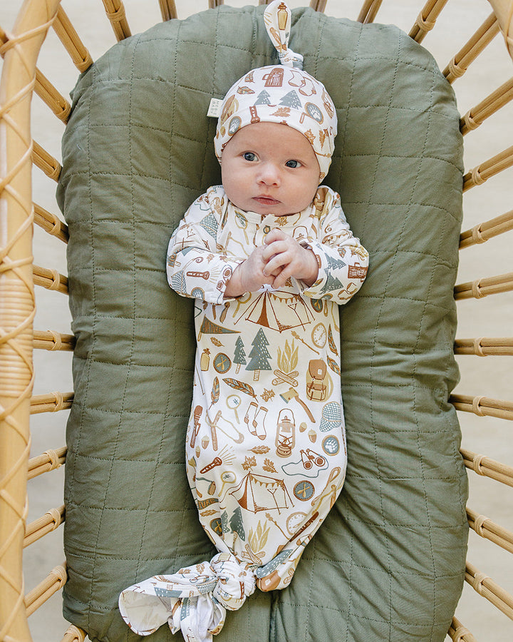 Camping Trip Bamboo Newborn Knot Hat