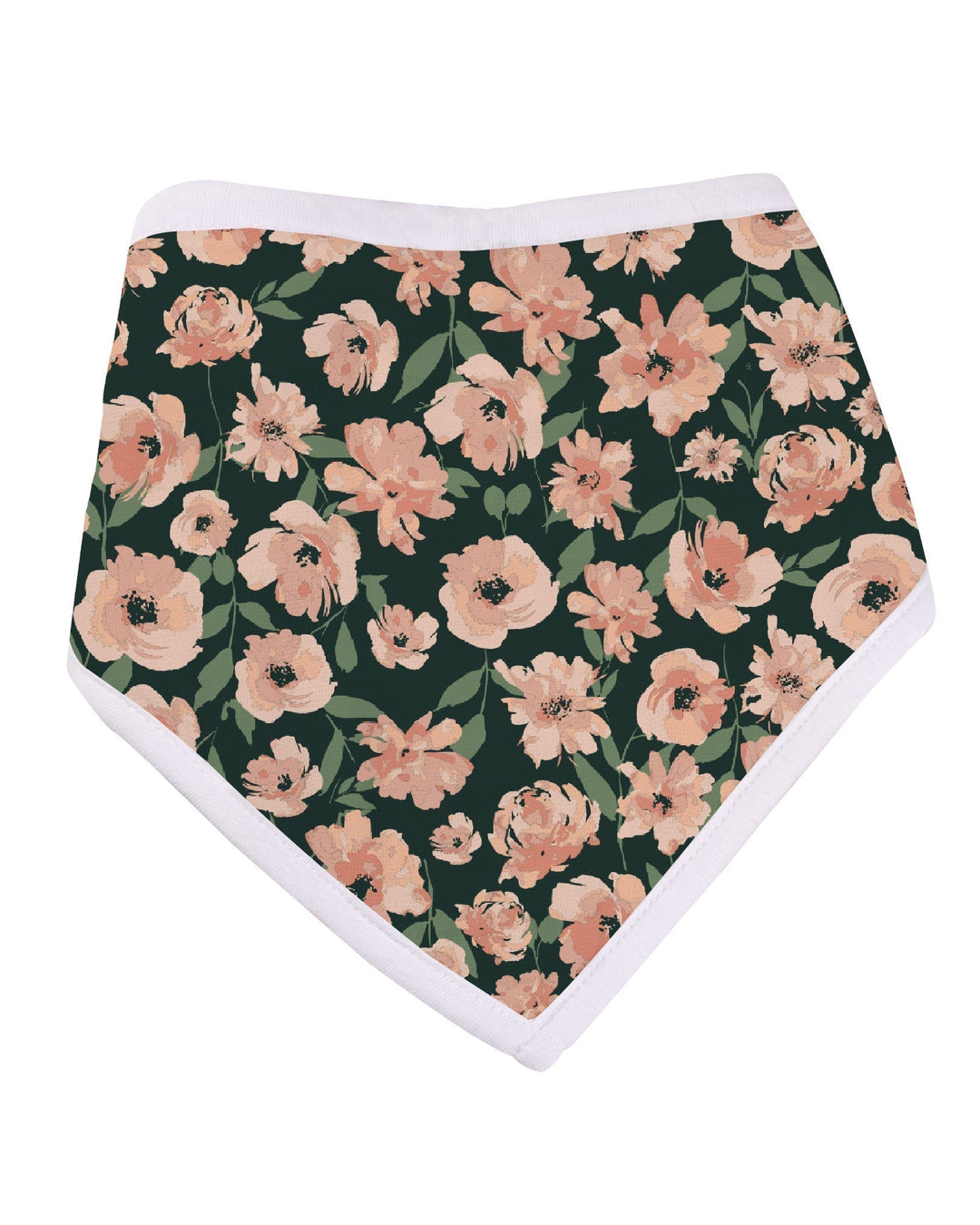 Floral patterned bandana with white border on a white background