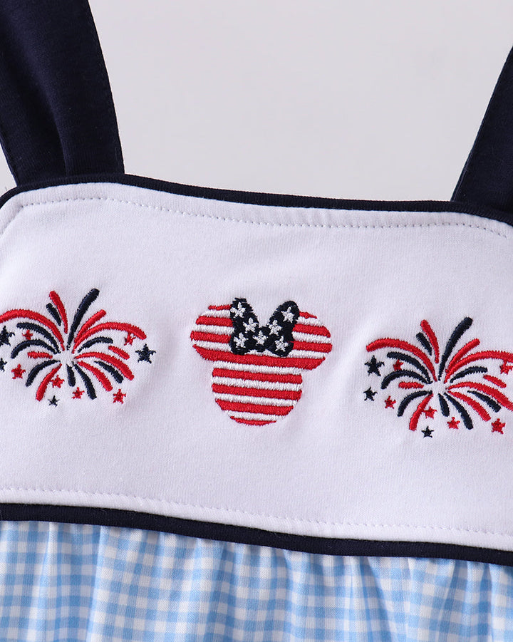 Character Embroidered Gingham Bubble