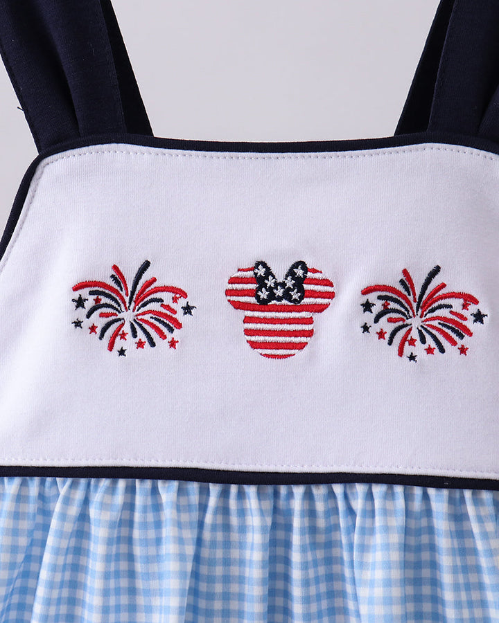 Character Fireworks Embroidered Gingham Bloomer Set