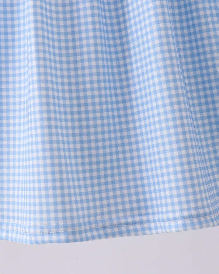 Character Fireworks Embroidered Gingham Dress