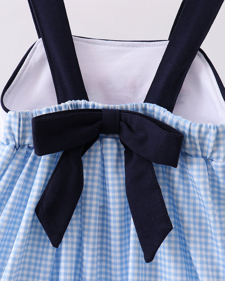 Character Fireworks Embroidered Gingham Dress