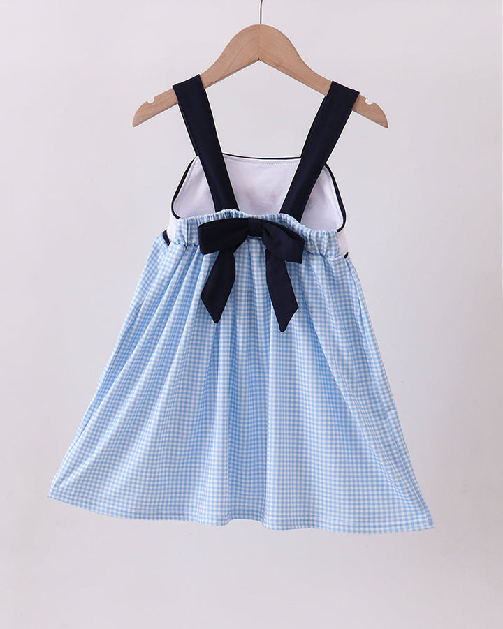 Character Fireworks Embroidered Gingham Dress