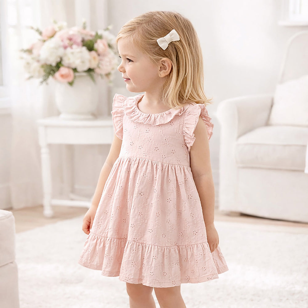 Pink Eyelet Cotton Dress