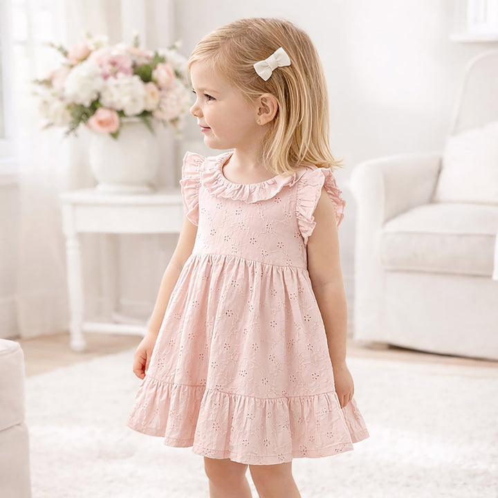 Pink Eyelet Cotton Dress