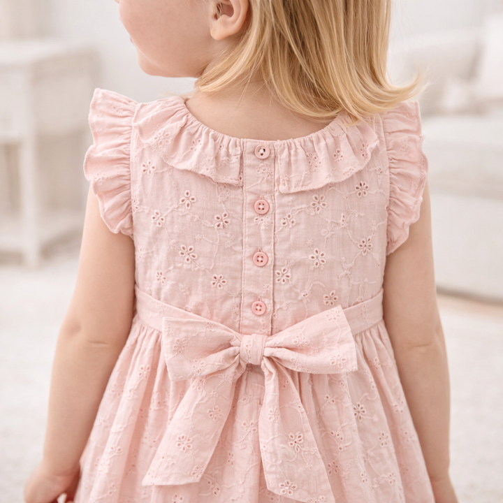 Pink Eyelet Cotton Dress