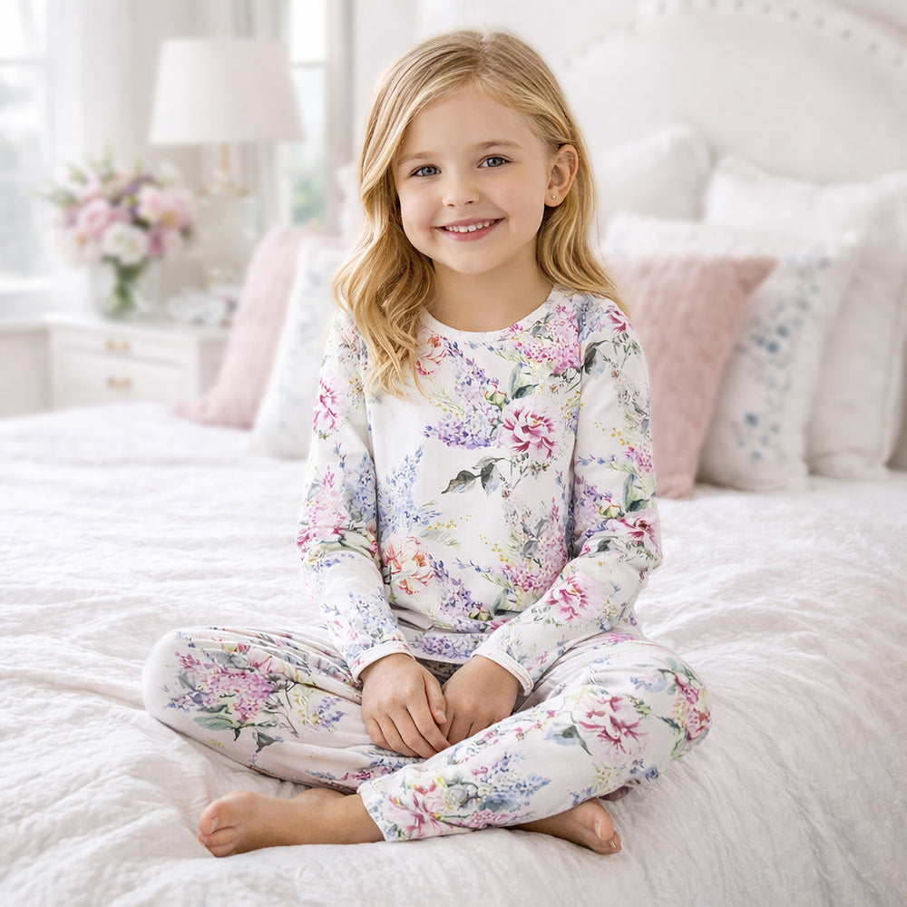 Watercolor Floral Bamboo Pajama Set