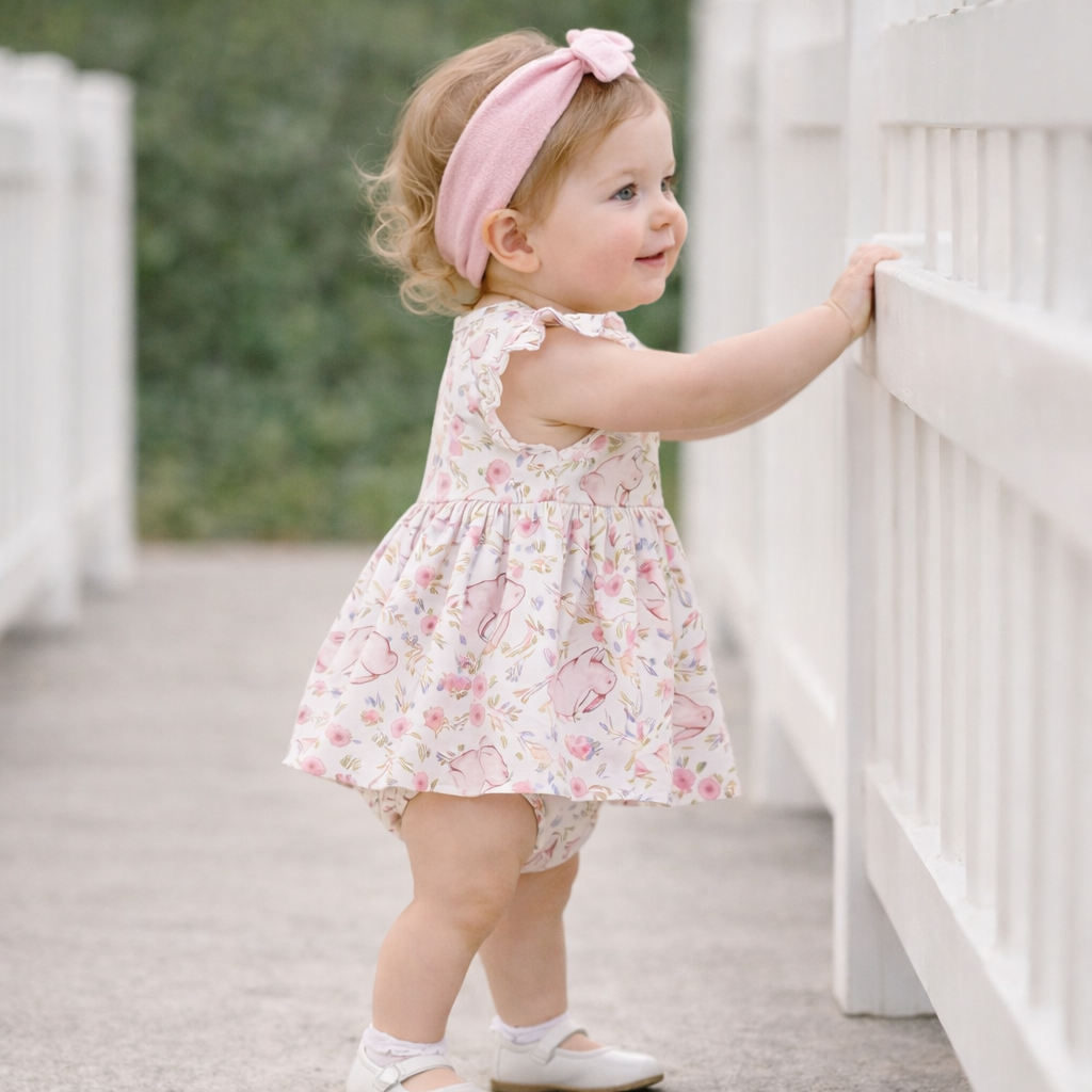 Bunny Blooms Bamboo Skirted Bodysuit